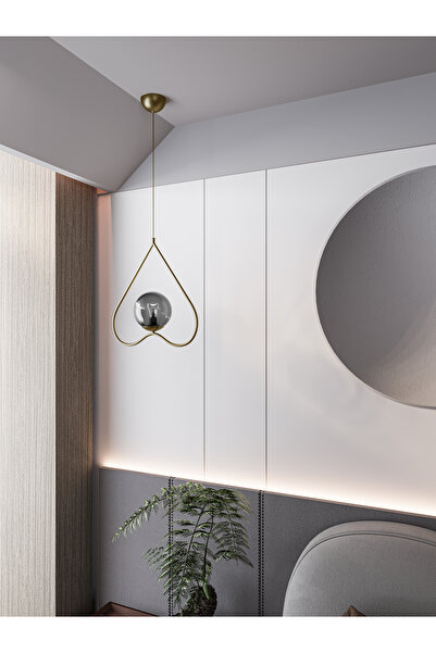 avizade Solera Tekli Kalp Formlu Eskitme Kasa Füme Camlı Tekli Endüstriyel Mo...