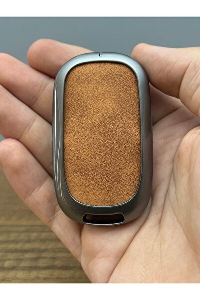 Mavi Keys Husa de protectie pentru telecomanda Honda Civic 2022+, CR-V Smart compatibila cu 3 butoane din piele, metal, maro