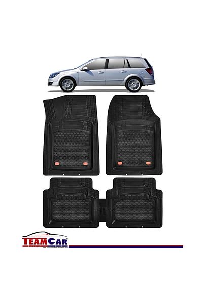 TEAMCAR TeamCar® Car Mats Type Tray Opel Astra H Caravan (2004-2014) Black Durable Material
