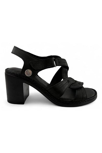Mammamia 2505 Genuine Leather Daily Women's Sandals-Black