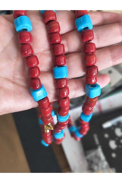 Trend Republic Glass Bead Red Blue Necklace