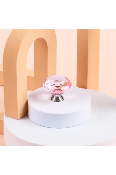 Onuvio Mâner de mobilă ™, tăietură diamantată de lux, cristal K9, 40 mm - roz