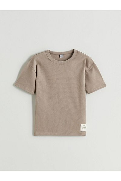 LC Waikiki Brown Crew Neck Boys T-Shirt and Shorts