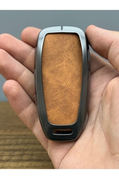 Mavi Keys Husă de protecție pentru chei din piele și metal, compatibilă cu Mercedes C, E, S, G Class AMG Smart, cu 3 butoane, maro