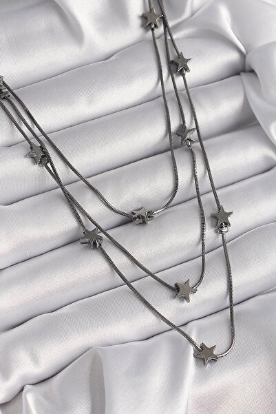 Angel Of Life قلادة نسائية باللون الأرز المدخن مكونة من 3 نجوم - TJ-BKO9623