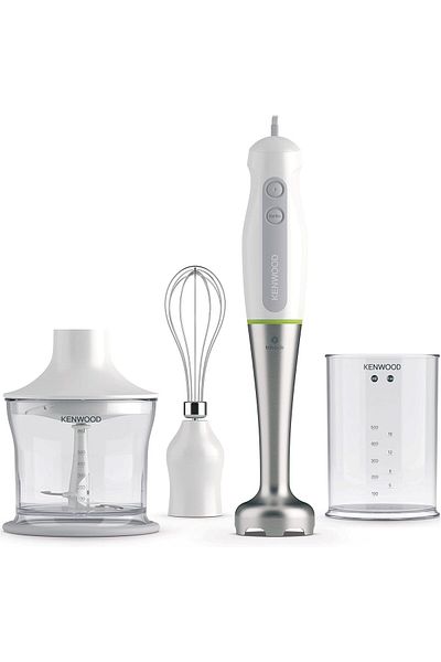 Kenwood خلاط يدوي كينوود بالملحقات من ، 600 واط، سعة 0.5 لتر، ابيض – HDP109WG
