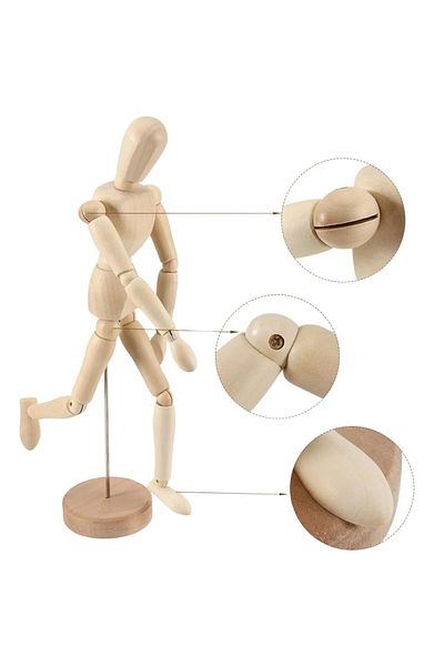 Dünyadan Hediyeler Sketch Mannequin Wooden Model 30 cm Mannequin Modeling