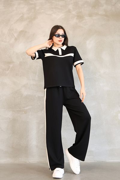 sportiness Σετ αθλητική φόρμα με γιακά πόλο με μαλακή υφή