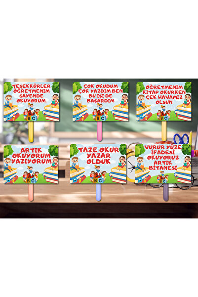 Kozalak Tasarım لافتات يدوية بتصميم يوم القراءة 'أقرأ الآن' 6 قطع