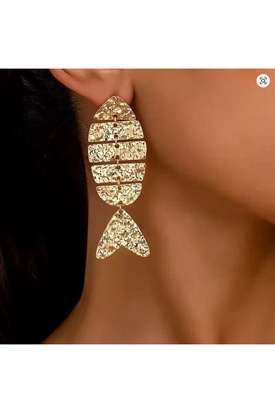 mos&more Gold Fish Light Women's Earrings