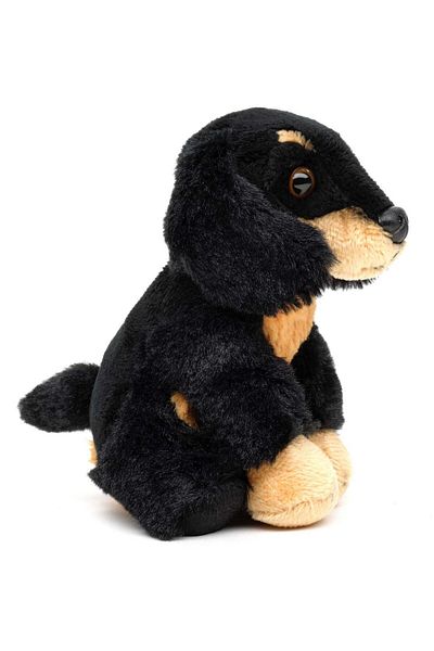 JPT Plush Dachshund Dog (mouse) - 13 cm - sitting position - recycled filling