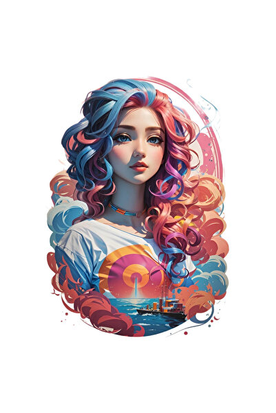 INOVATIX Set de 8 piese, autocolant Fată cu bucle, INOVATIX®. 6 cm