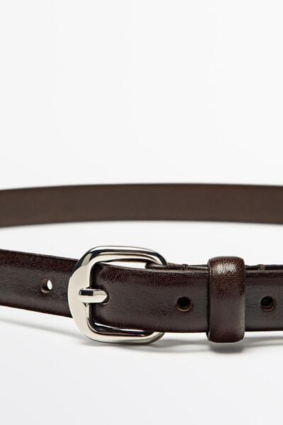 Massimo Dutti Büzgülü tokalı deri kemer