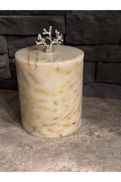 Polen Stone 🪨 Polen Stone Honey Marble Lid Trash - Waste Bucket