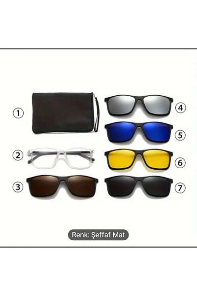 Game 6 Clips Polarized Sunglasses Transparent Matte