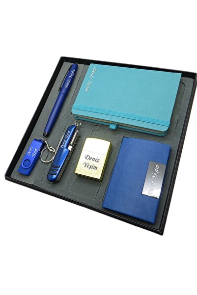 Signator ® Flumen | İsme Özel Set - 32 Gb. Usb Bellek + Çakmak + Not defteri + Çakı + Kalem ve Kart