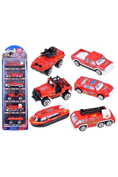 indiggo Set 6 Metal Toy Cars For Children, , Fire Trucks Model