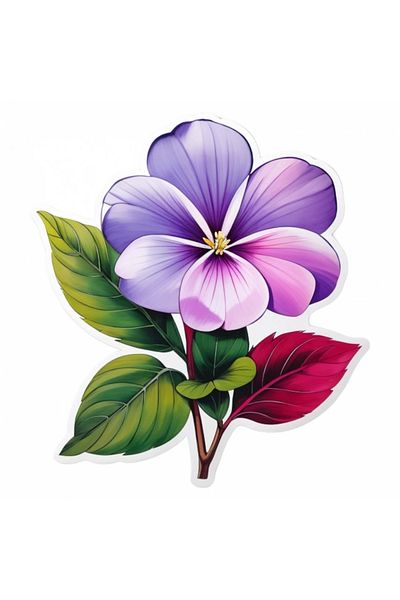 INOVATIX Set de 8 autocolante cu flori de Vinca, INOVATIX®. 6 cm