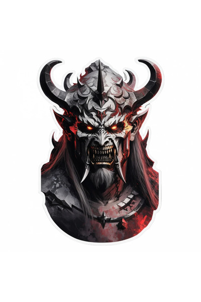 INOVATIX Set de 8 piese, autocolant mască Demon Belphegor, INOVATIX®. 6 cm