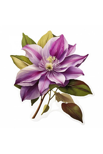 INOVATIX Set de 8 autocolante cu flori Clematis, INOVATIX®. 6 cm