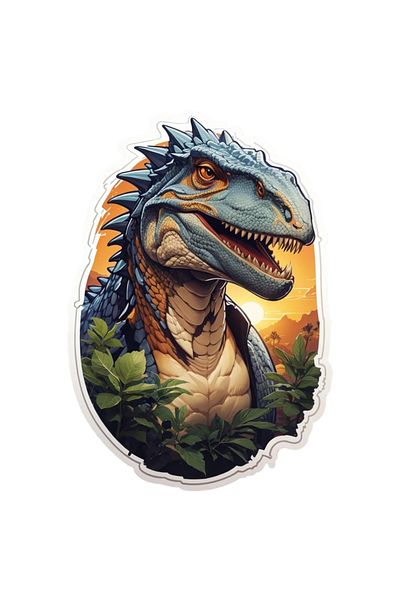 INOVATIX Set of 8 pieces, Dinosaur in the jungle sticker, INOVATIX®. 6 cm