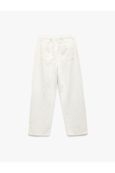 Koton New Season Cotton Regular Waist Pocket Detailed Oversize Cigarette Trousers