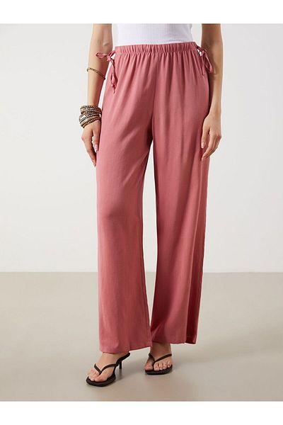 LC Waikiki Lcw Comfort Women's Linen Blend Pants with Elastic Waist
