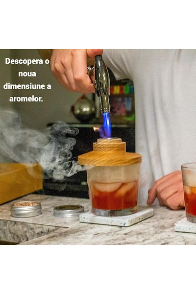 OEM Whiskey Smoker Set, Cocktail Smoker, Includes 4 Flavors And Torch (WITHOUT BUTANE GAS)