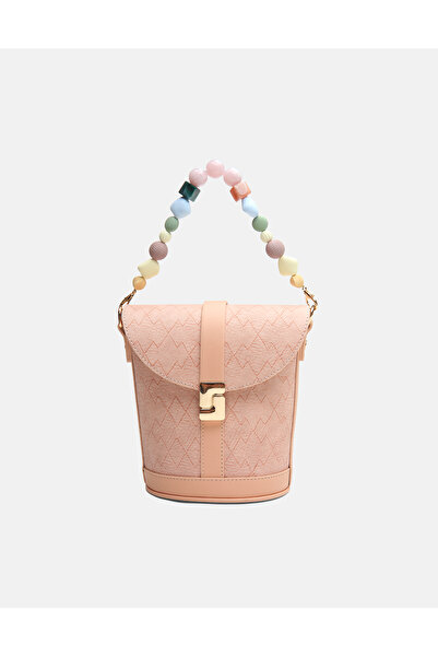 vitruna Aventra İncili Zincir Askılı Pudra Omuz Askılı Şık Kova Çanta