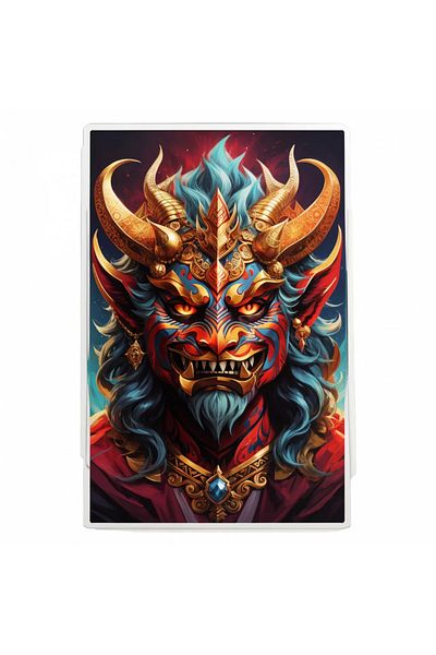 INOVATIX Set de 8 piese, autocolant Demon Paimon cu coarne și colți, INOVATIX®. 6 cm