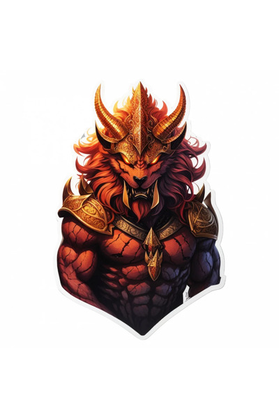 INOVATIX Set de 8 piese, autocolant Demon Malphas cu cască, INOVATIX®. 6 cm