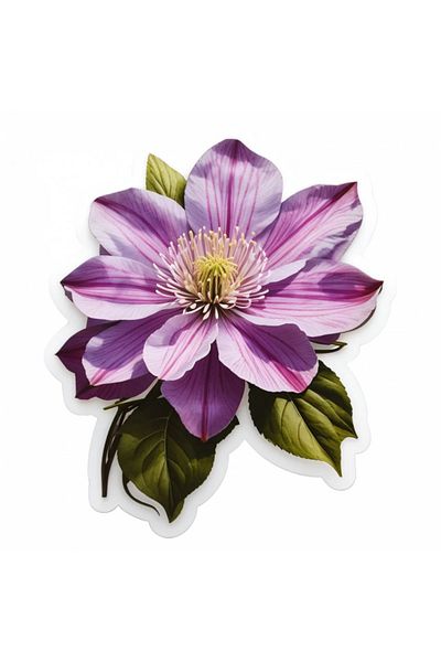 INOVATIX Set de 8 autocolante cu flori Clematis, INOVATIX®. 6 cm