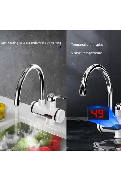 Generic Incalzitor Instant De Apa Electric, Montare Pe Chiuveta, Alb, Display Lcd, Un Singur Maner