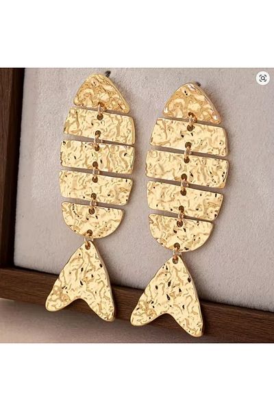 mos&more Gold Fish Light Women's Earrings