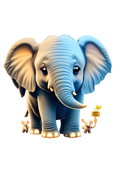 INOVATIX Set de 8 piese, autocolant Elefant cu trompă ascuțită, INOVATIX®. 6 cm