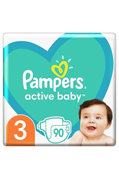 Pampers Set de 90 de scutece pentru bebeluși, Pampers, Active Baby, mărimea 3...