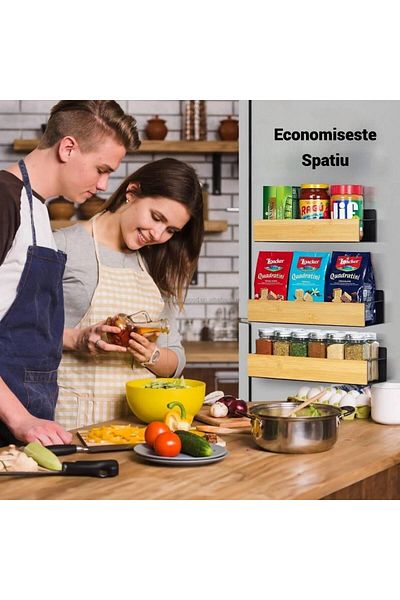 OEM Spice Racks, Magnetic Refrigerator Shelves, Set of 3 Magnetic Kitchen Organizers
