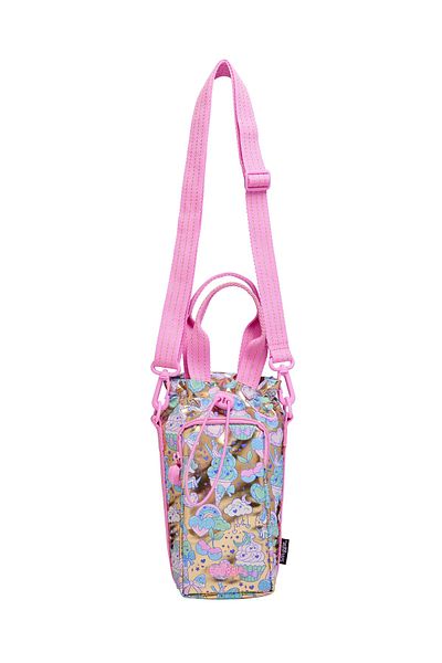 SMIGGLE Shiny Bottle Bag with Gold Leaf Strap