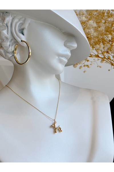 OLEN Women's Balloon Dog Modern Steel Necklace