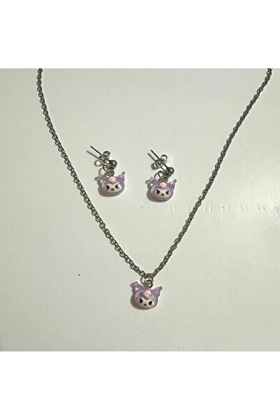 Hello Kitty Kuromi Kolye Küpe Takım