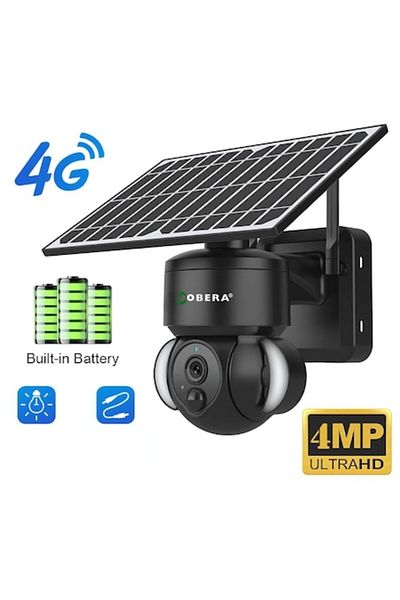 goBERA goBERA 4MP surveillance camera, 4G connection, 12000 mAh battery, 5W solar panel, IP66