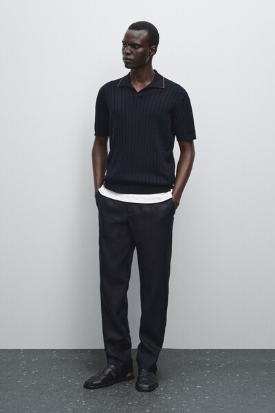 Massimo Dutti Fitilli triko polo yaka t-shirt