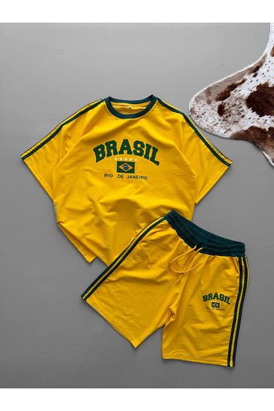 ozcelf Brazil Shorts T-Shirt Unisex Oversize Set
