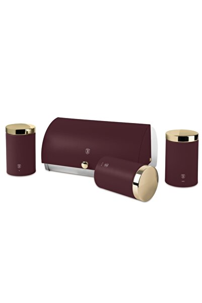 Berlinger Haus Bread box with containers Leonardo BH 6737, burgundy, stainless steel