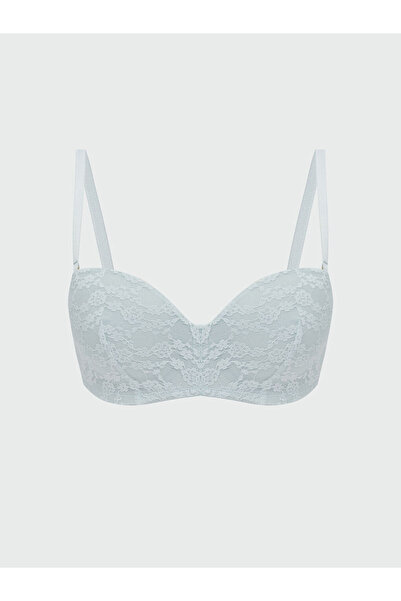 LC Waikiki Blue Underwire Unpadded Lace Strapless Bra