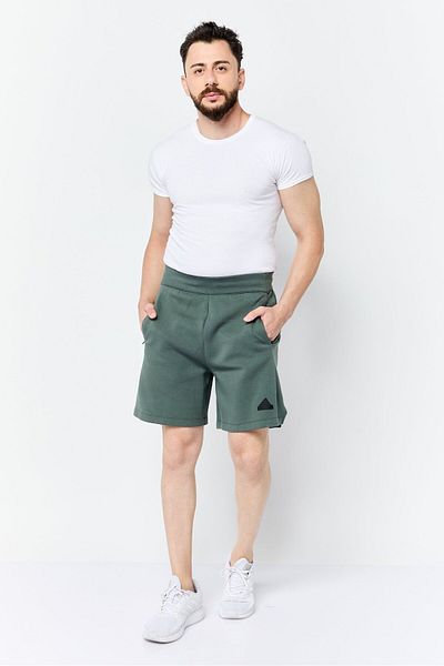 adidas Men Sportswear Fit Brand Logo Outdoor Shorts, Dusty Green