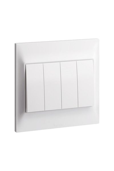 Legrand White Quadruple Switch 16 Amps Legrand