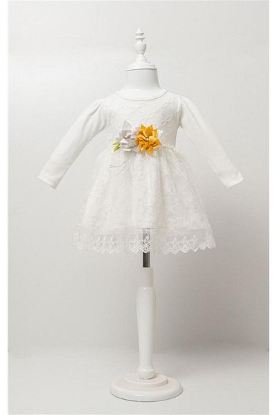 skycott Baby Girl 0-24 Months Bridal Dress Long Sleeve Floral Lace Dress