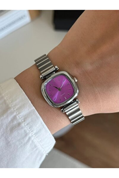 RoseandRoses ساعة يد نسائية من بول مينيمال بلوك كوردون باللون الفضي (قرص أرجو...