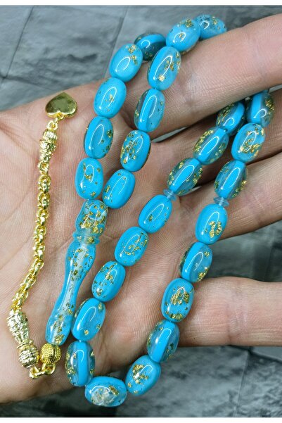 Tasarım 24 Altın Parçacıklı Uçak Camı Tesbih